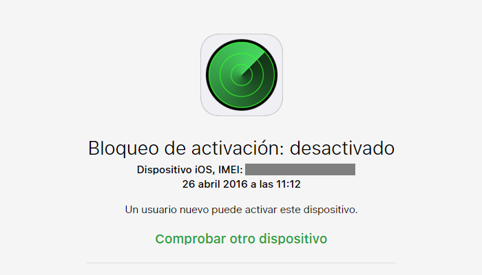 bloqueo de activacion desactivado en iPhone o ipad