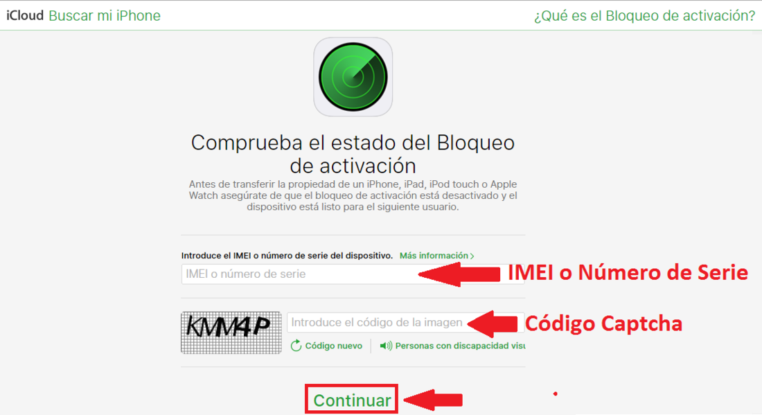 Comprobar el bloqueo de activacion desactivado en iPhone o ipad