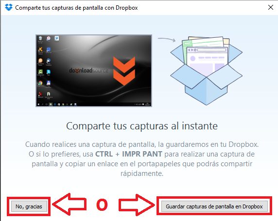 deshabilita en Dropbox guardar capturas de pantalla automáticas