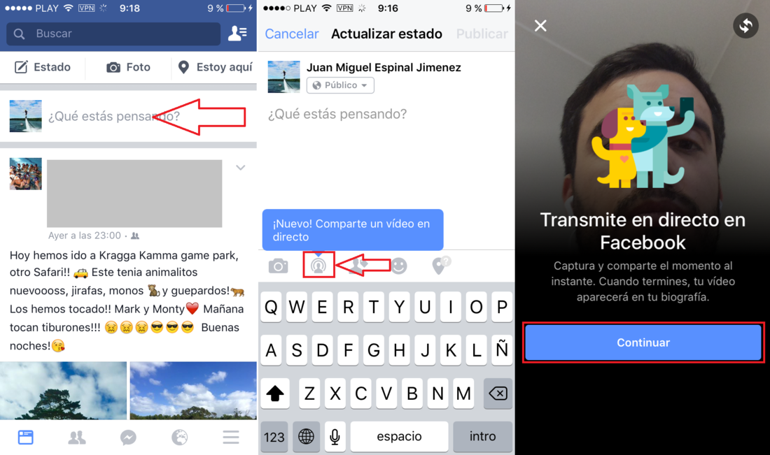 crear una transmisión de video en vivo en Facebook