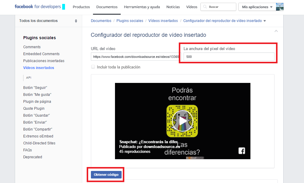 embed o insertar videos de Facebook en tu Web o blog