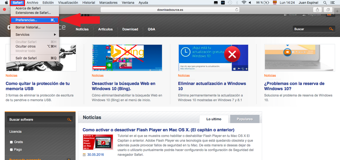 desactivar adobe flash en mac OS x