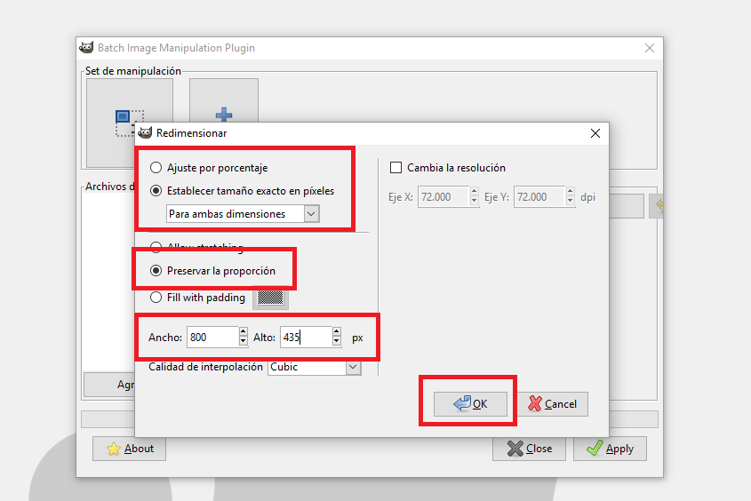 cambiar tamaño por lotes de imagenes con gimp sin perder la proporcion