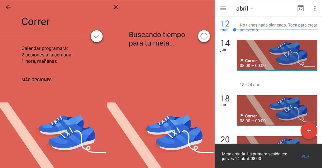 Configurar meta en Google calendar para iOS o Android