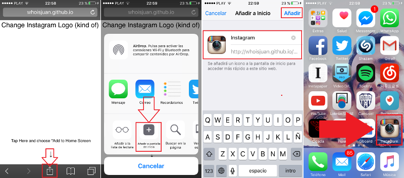 utilizar el antiguo icono de Instagram en tu iPhone o iPad