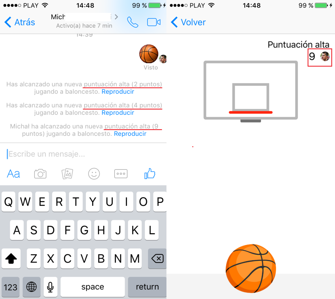 supera los recods de baloncesto en Facebook messenger