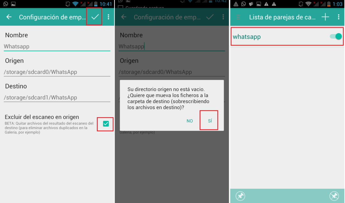 guardar las fotos y videos de Whatsapp en la SD externa. (Android)