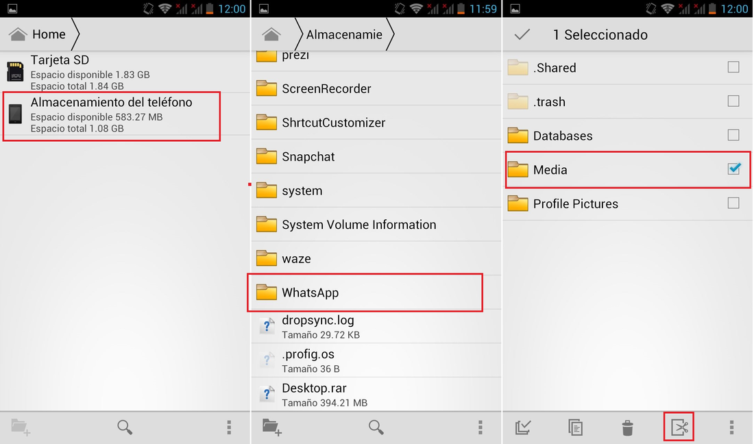 Mover la carpeta Media de Whatsapp a la tarjeta de memoria externa SD de tu Android