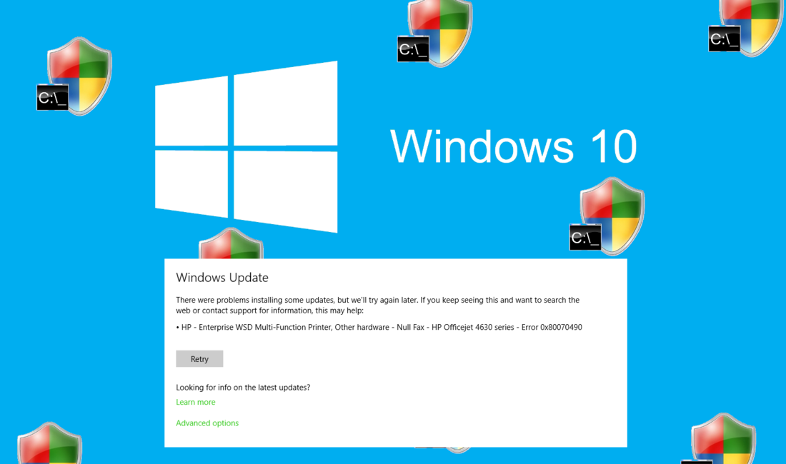 como solucionar problemas de actualización en Windows Update de windows 10: Error: 0x80070490