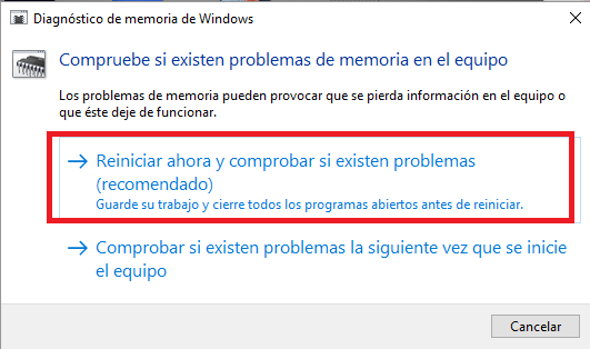 Comprobar problemas con la RAM en ordenadores con Windows 10