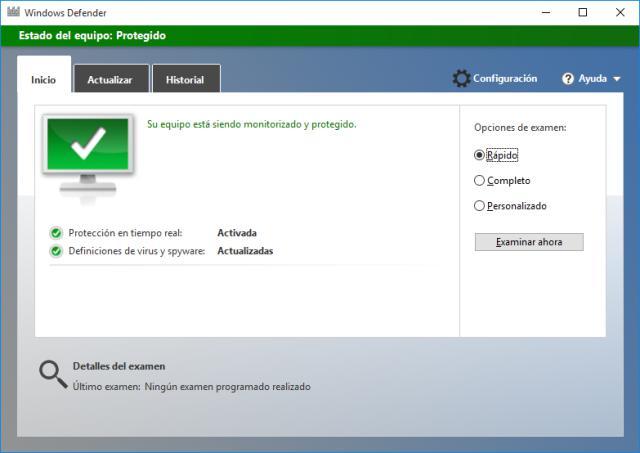 Actualizar Windows Defender de manera manual en windows 10