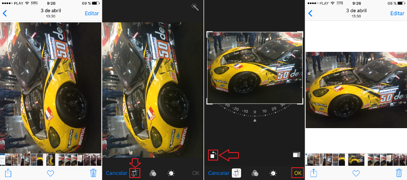 Rotar fotos e imagenes del carrete de tu iPhone o iPad.