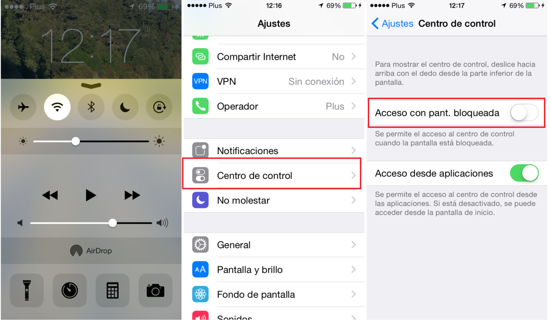 Como deshabilitar el centro de control desde la pantalla de bloqueo de tu dispositivo iOS iPhone o iPad