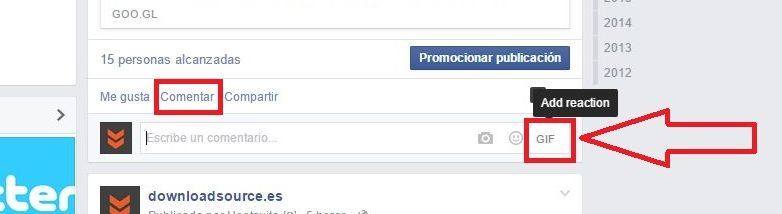 intale un botón de GIF en Facebook para facilitar su publicación