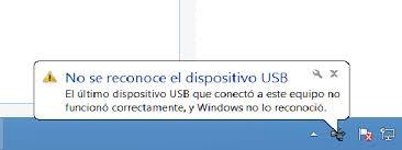 Como solucionar el problema de conectividad dusb en Windows: No se reconoce el dispositivo USB