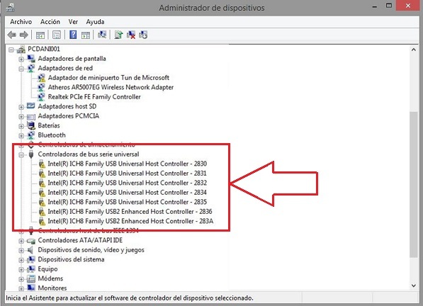 Solucionar errores con los dispositivos USB