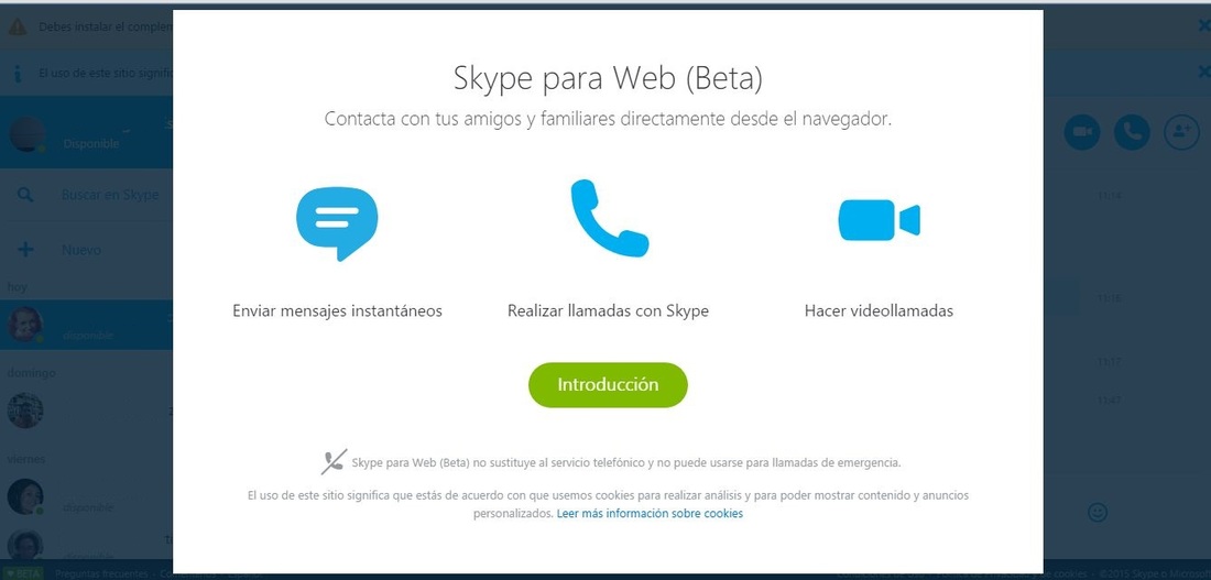 Usar Skype Web desde tu ordenador con Windows