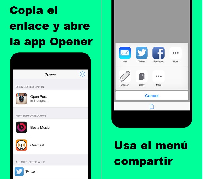 como abrir enlaces en la app correcta