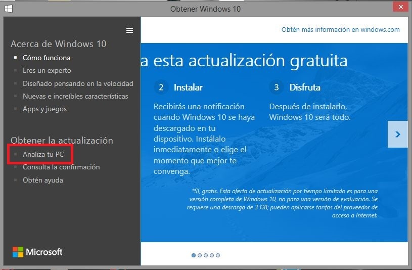 Comprueba si tu ordenador es compatible con Windows 10 