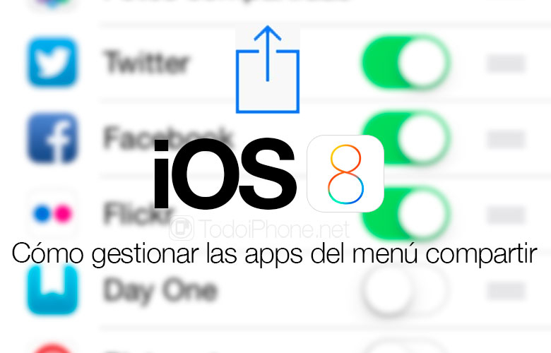 Como acceder al menú compartir en tu iPhone o iPad con iOS 8 