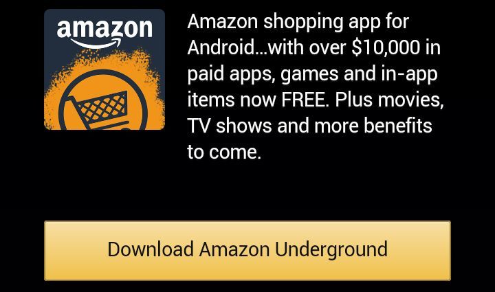Descarga e instala Amazon Underground en Android