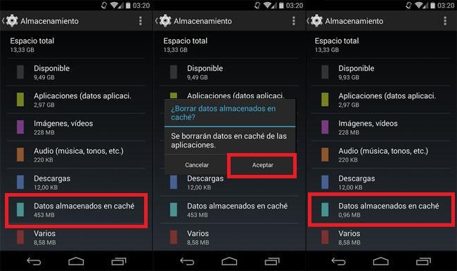 Eliminar datos de la memoria Cache de tu dispositivo Android
