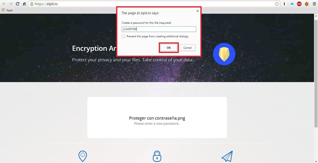 Servicio Web que permite proteger mediante contraseña cualquier archivo de tu ordenador