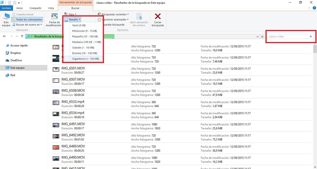 Como encontrar archivos utilizando los filtros de busqueda de Windows 10