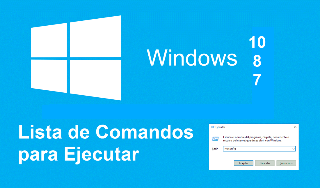 lista con todos los comandos para la herramienta Ejecutar en Windows 10, 8 y 7