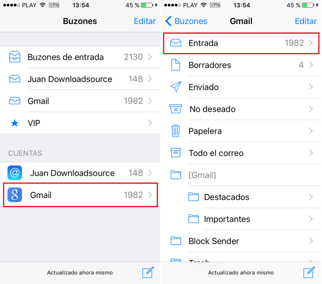 Eliminar el numero de notificaciones de correos electrónicos no leidos en iOS