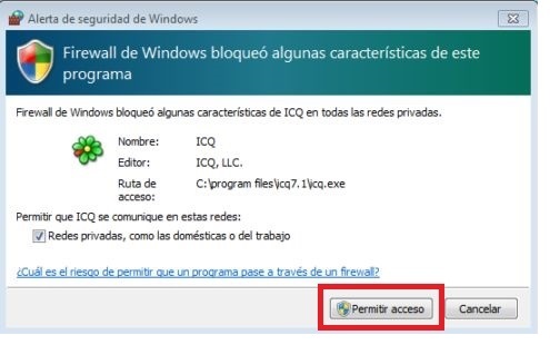 permitir acceso a internet en el Cortafuego de Windows