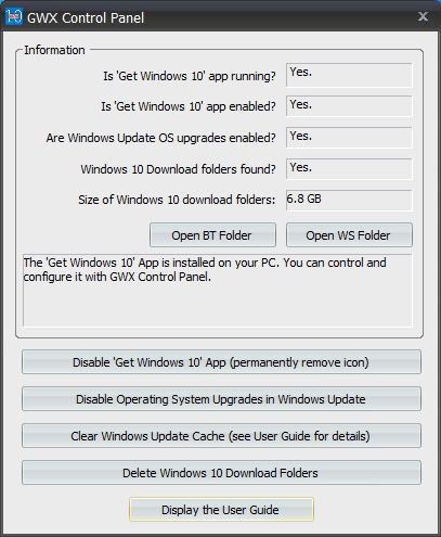 Eliminar o borrar el icono de actualización a Windows 10 desde windows 7 o Windows 8.1