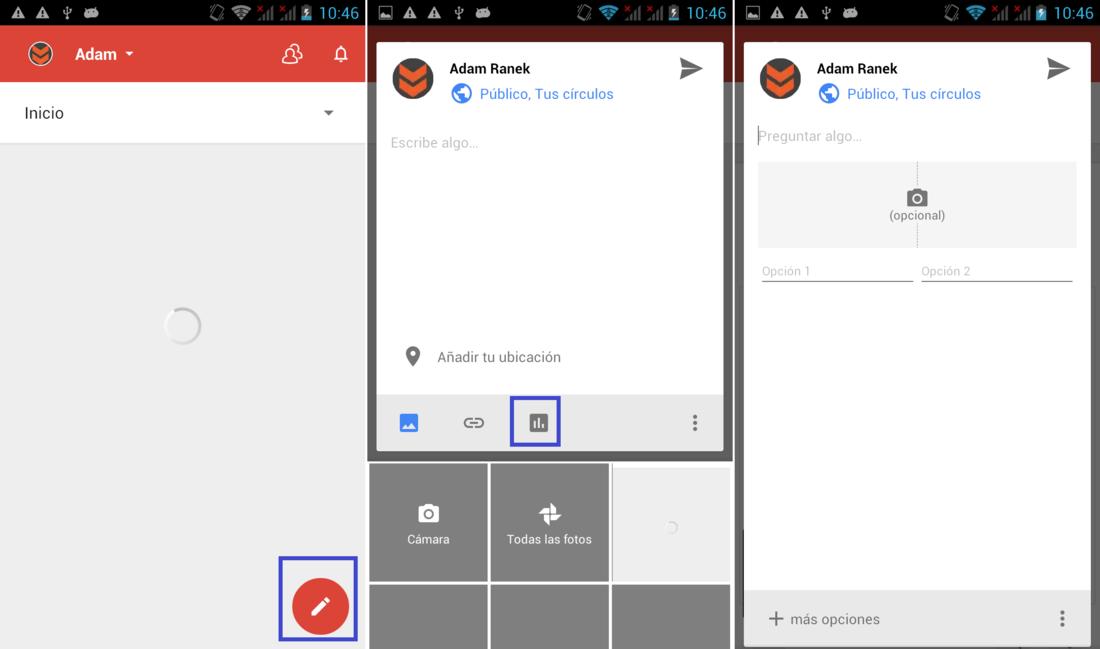 Crear y publicar encuestas de Google Plus desde Android