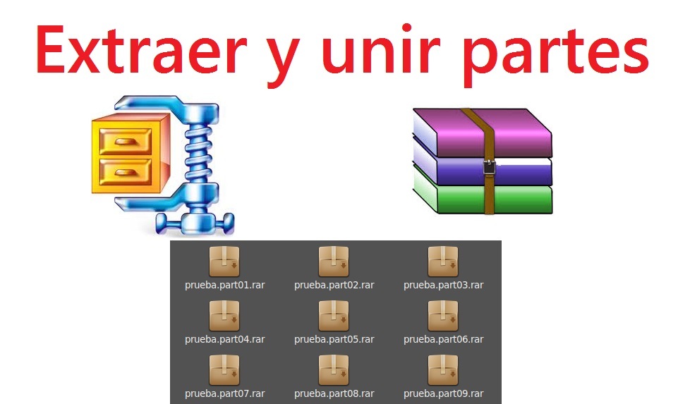 Extraer o descomprimir archivos divididos por partes en WinZIP o WinRAR