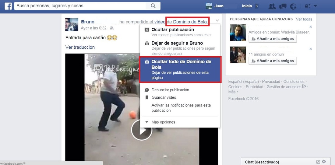 Bloquear las publicaciones de Facebook compartidas por tus amigos de una página o usuario en concreto