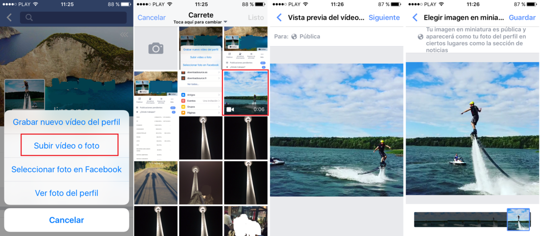 Como poner un video como foto de perfil en la red social Facebook