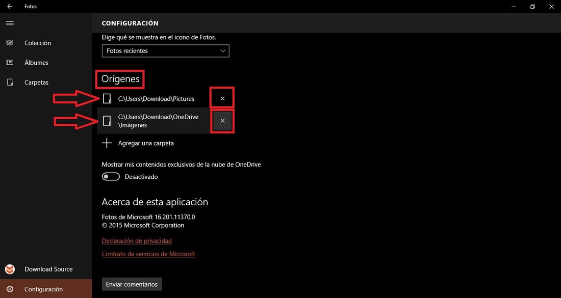 No visualizar las fotos en la aplicación Fotos de Windows 10