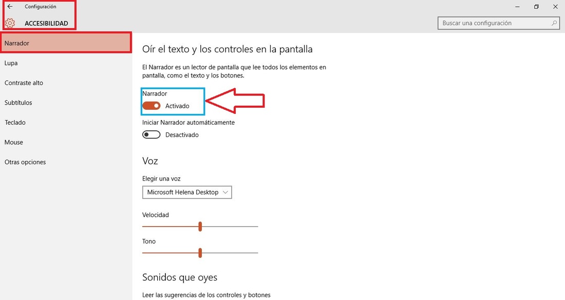 Como leer texto con el Narrador de Windows