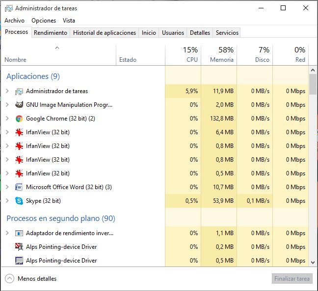 Administrador de tareas de Windows para mejorar el rendimiento de tu PC o portatil