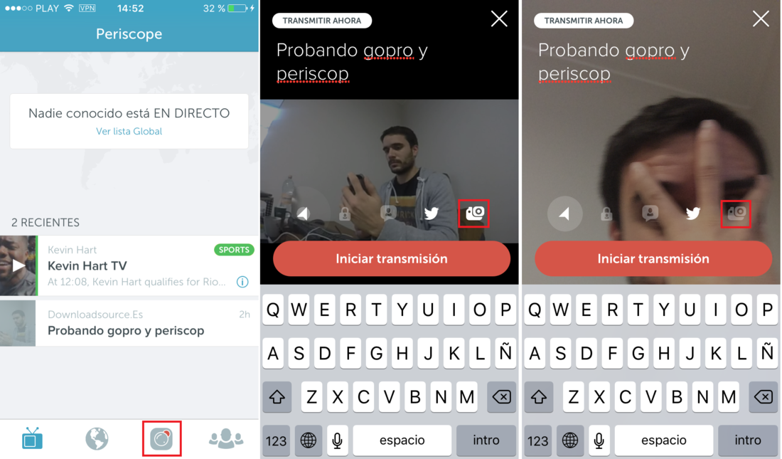 Transmitir video en Periscope con Gopro