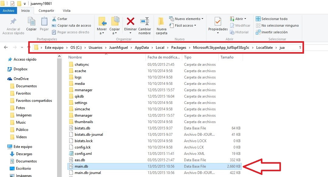 recupera los mensajes borrados de las conversaciones de Skype