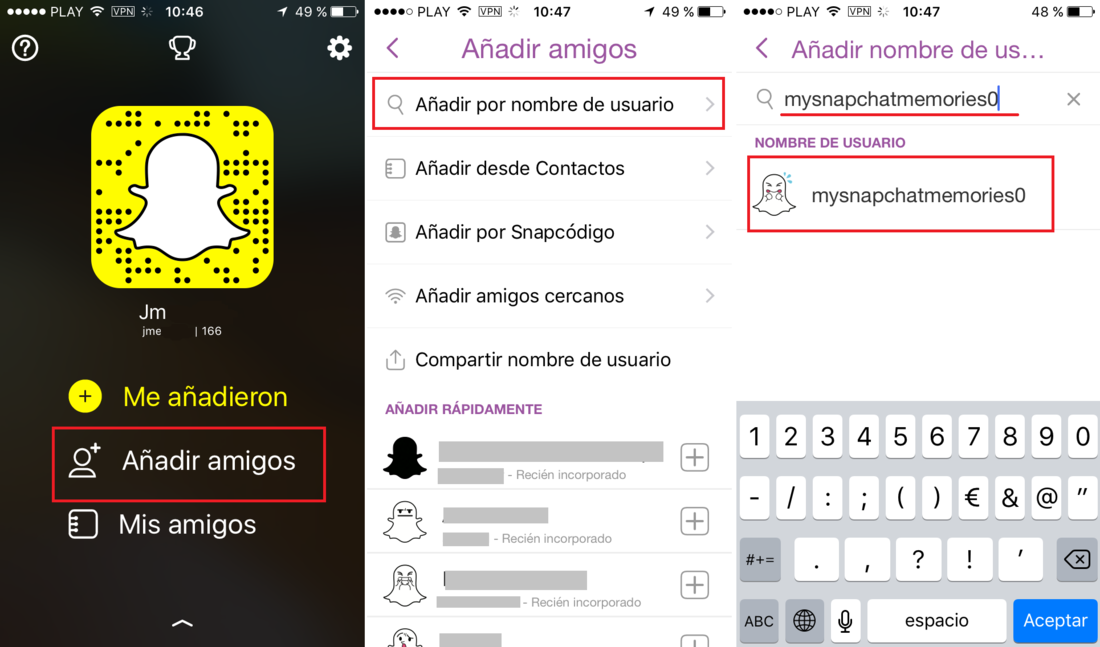 mantener todos los snap enviados por snapchats