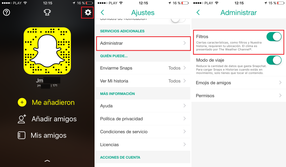 Como activar los filtros de snapchat en android o ios