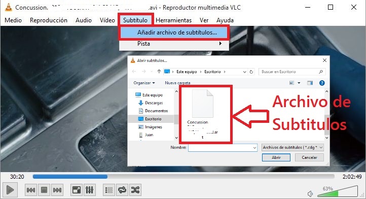 Añadir subtitulo a una película o vídeo en el reproductor VLC