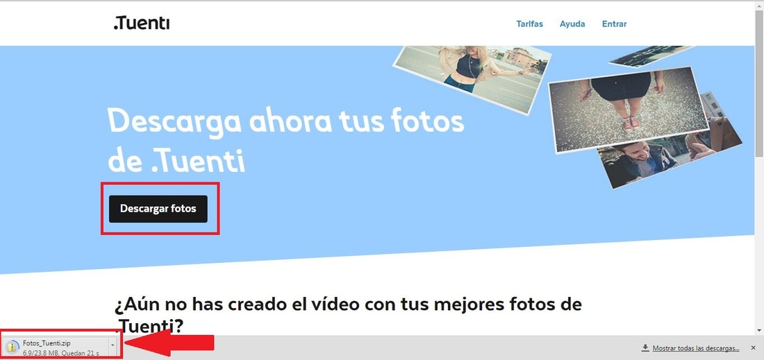 descarga oficial de las fotos de tuenti con la app