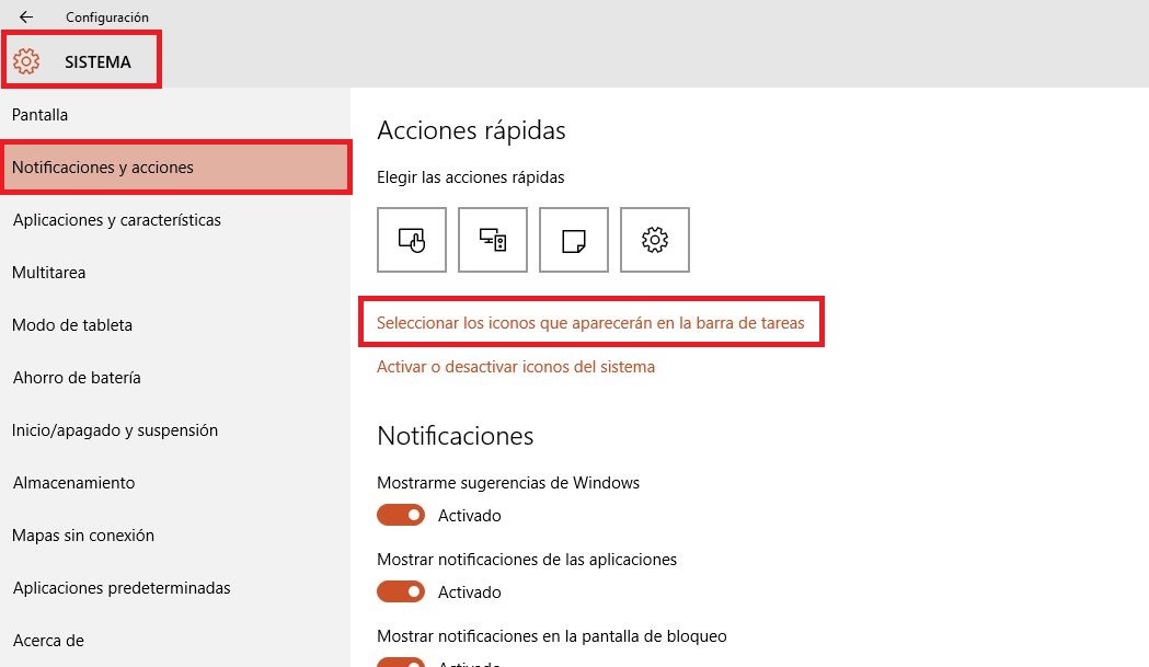 Windows 10 solucionar el icono oculto de Wifi