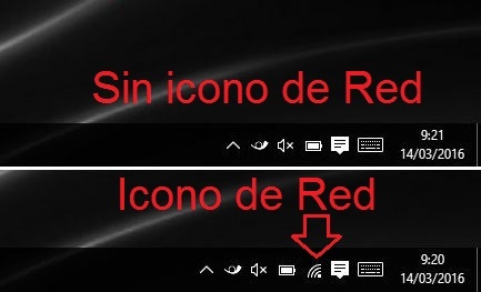 No se ve el icono de Red en Windows 10