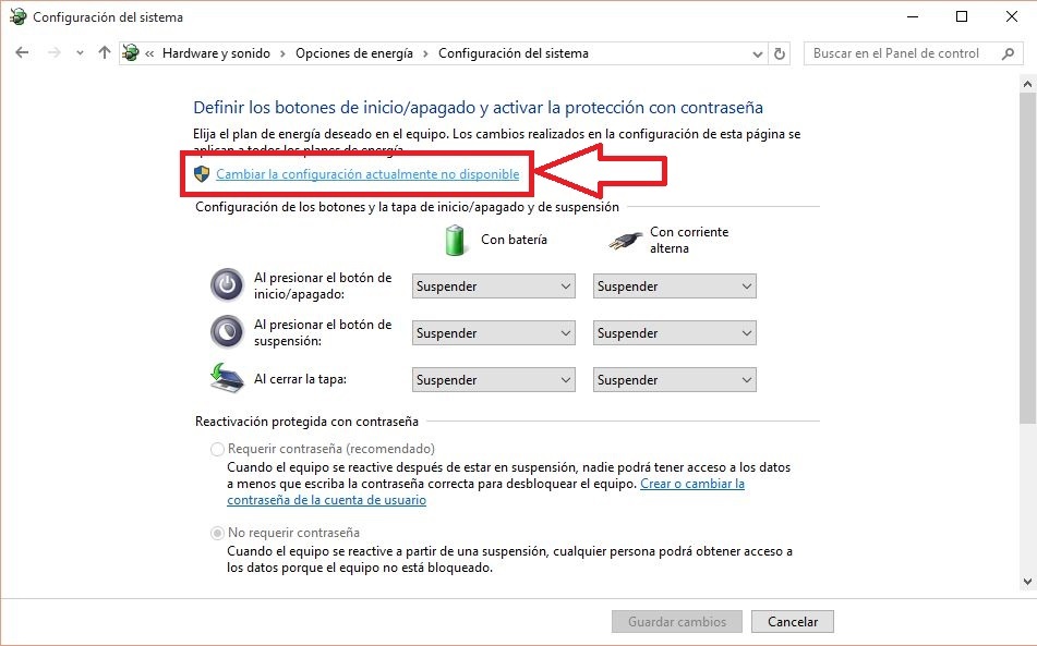 Hacer que la opción hibernar se muestre en Windows 10