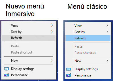 volver al menú contextual antiguo en Windows 10