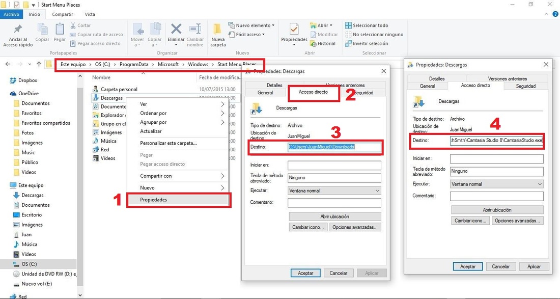 anclar programas y carpetas al menú de inicio de windows 10